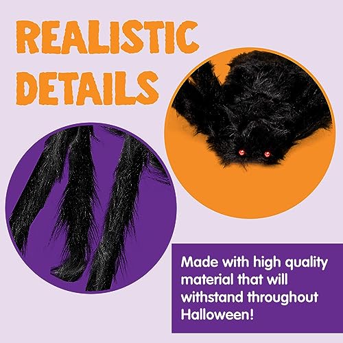5 Packs Large Black Hairy Spider Set J45119