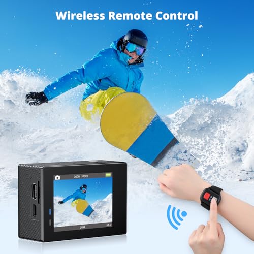 4K30fps 20MP WiFi Action Camera with EIS 131ft Waterproof O5913
