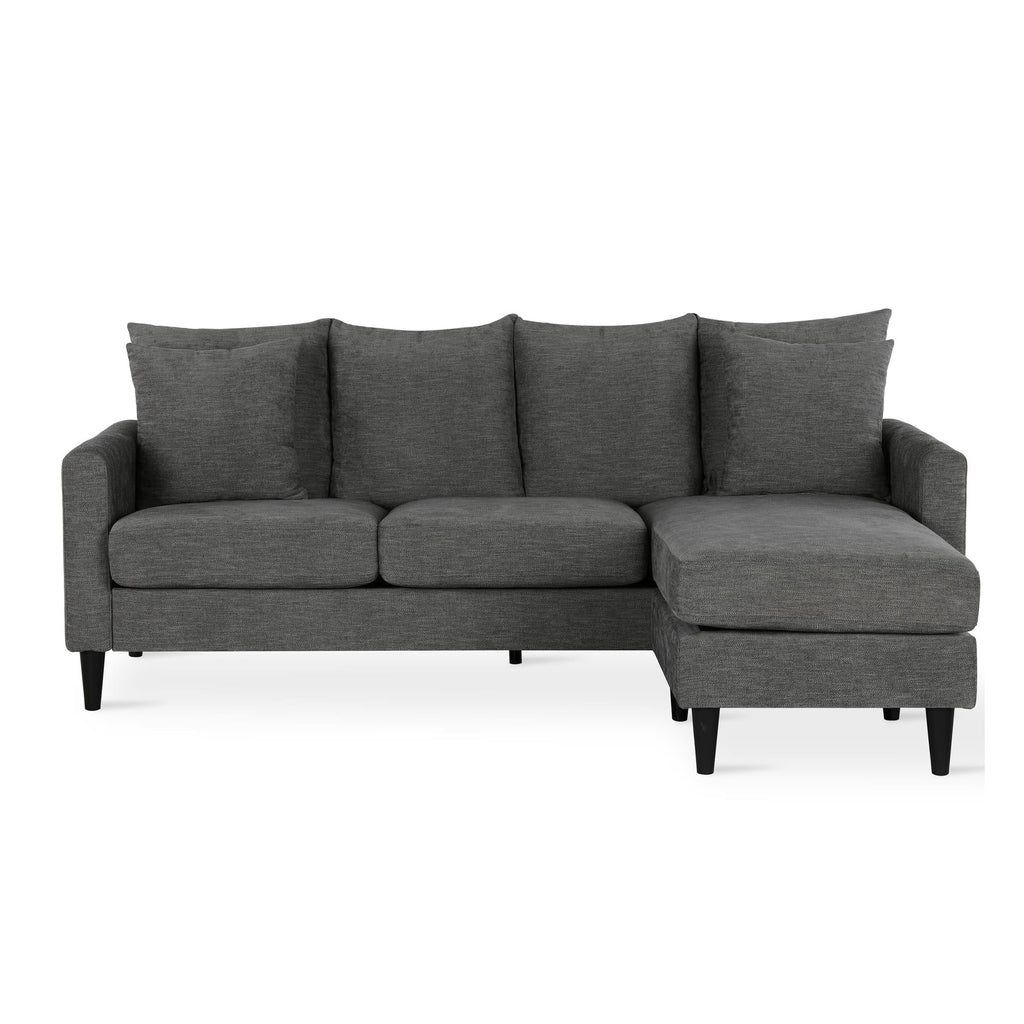 Gray Reversible Sectional with Pillows A6444