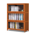 Bamboo 3 Tiers Bookcase with Acrylic Door F57614