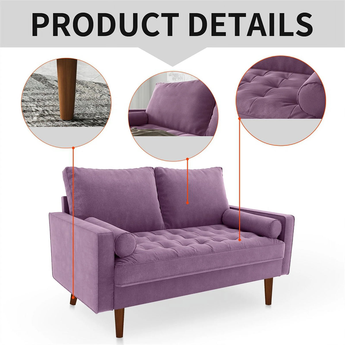 Purple Velvet Loveseat N6144