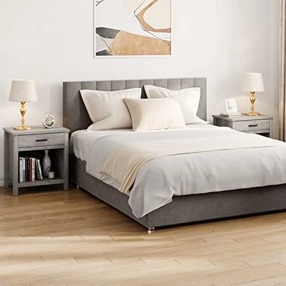Bamboo Nightstand Set of 2 with Drawer D455
