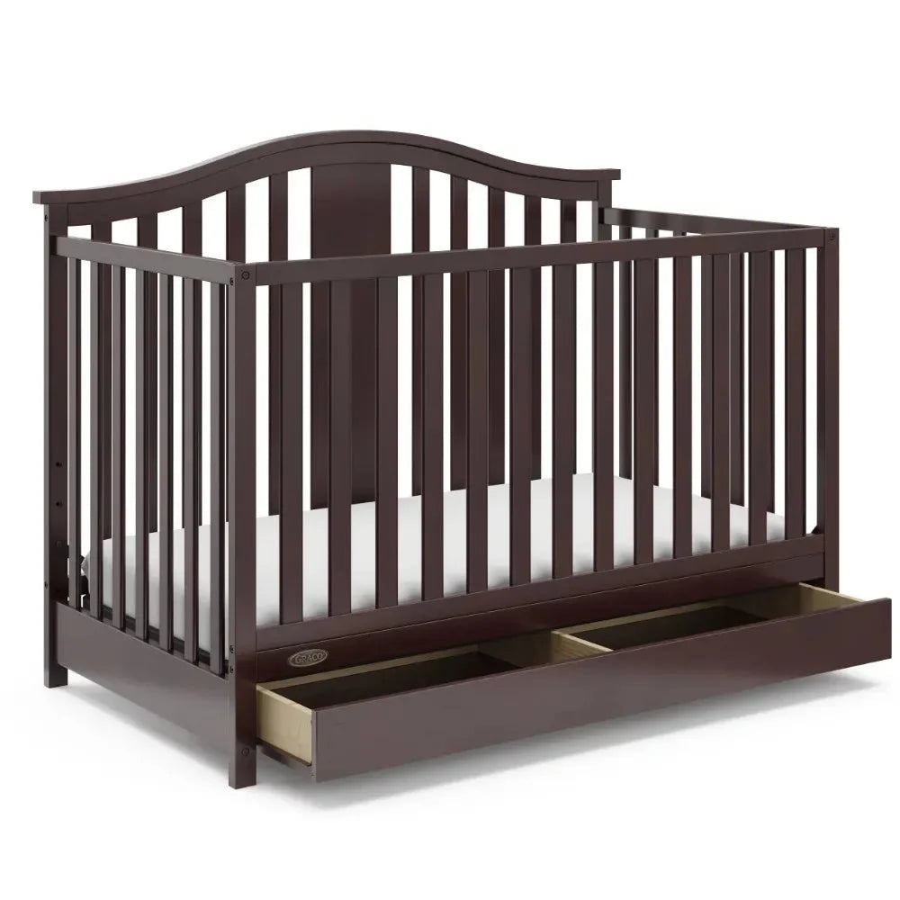 Espresso Convertible Baby Crib with Drawer I60681