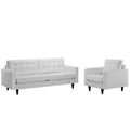 2 Piece White Leather Tufted Sofa Set C815819