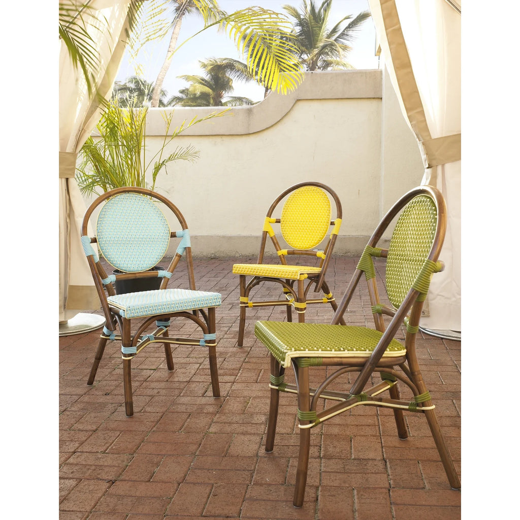 Blue Rattan Bistro Chair P5505