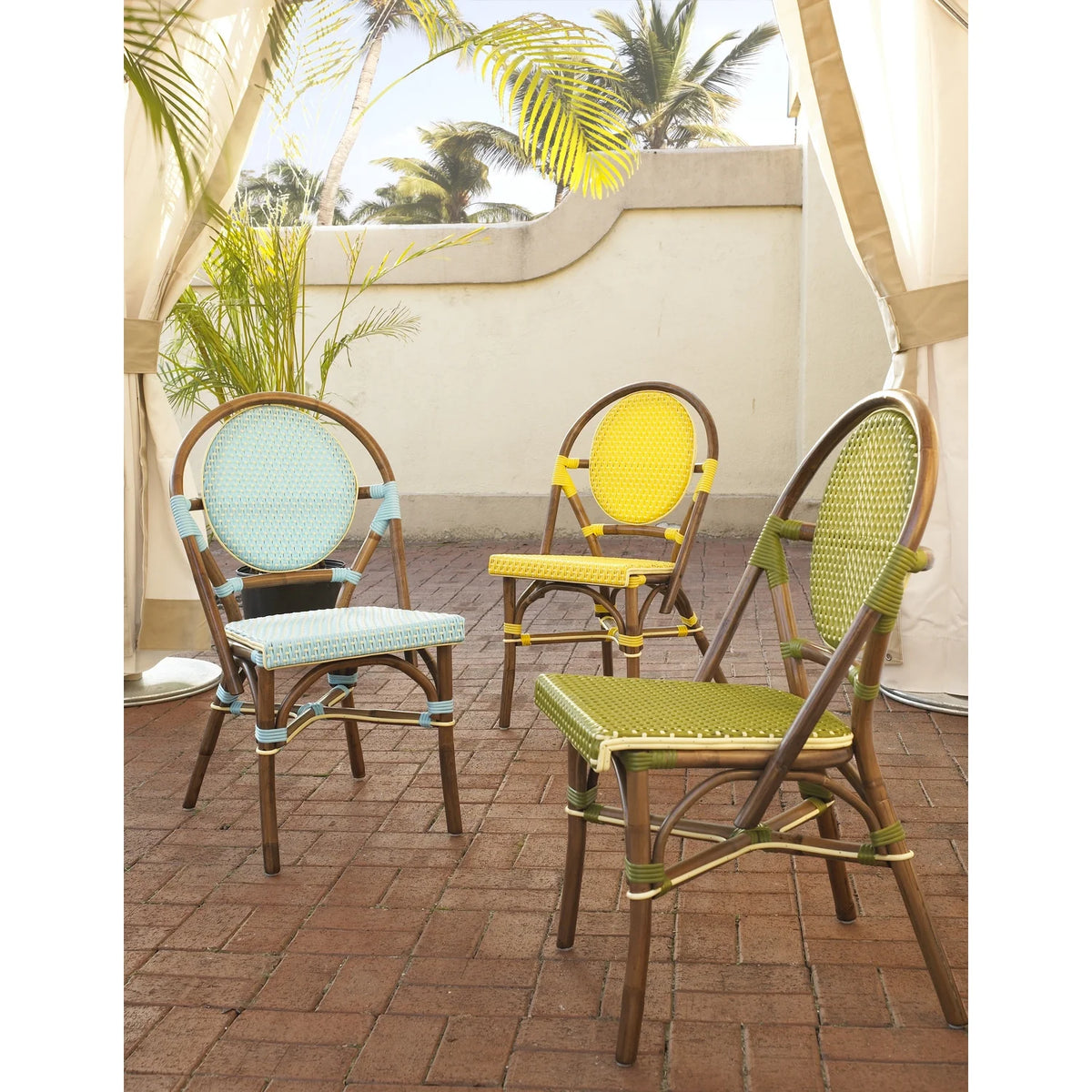 Blue Rattan Bistro Chair P5505