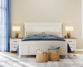 White Oak Set of 2 Wooden Nightstand with 2 Drawers Z9173
