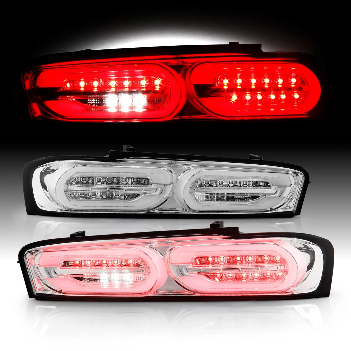 Chrome LED Tail Lights Brake Lamp Pair H77161