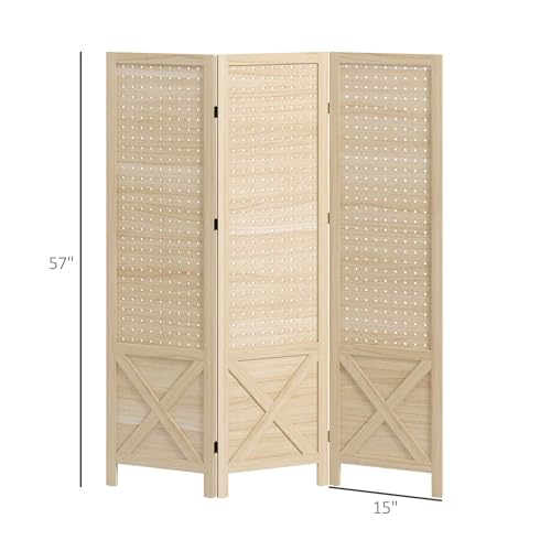 4 Panel Wood Folding Privacy Screen H78803