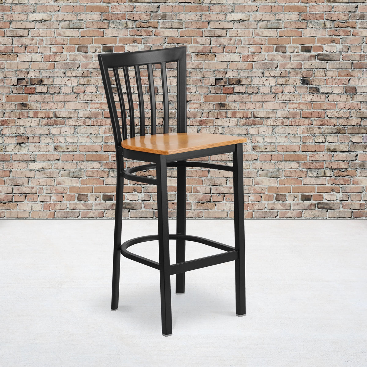 Metal Barstool with Walnut Wood Seat P90915