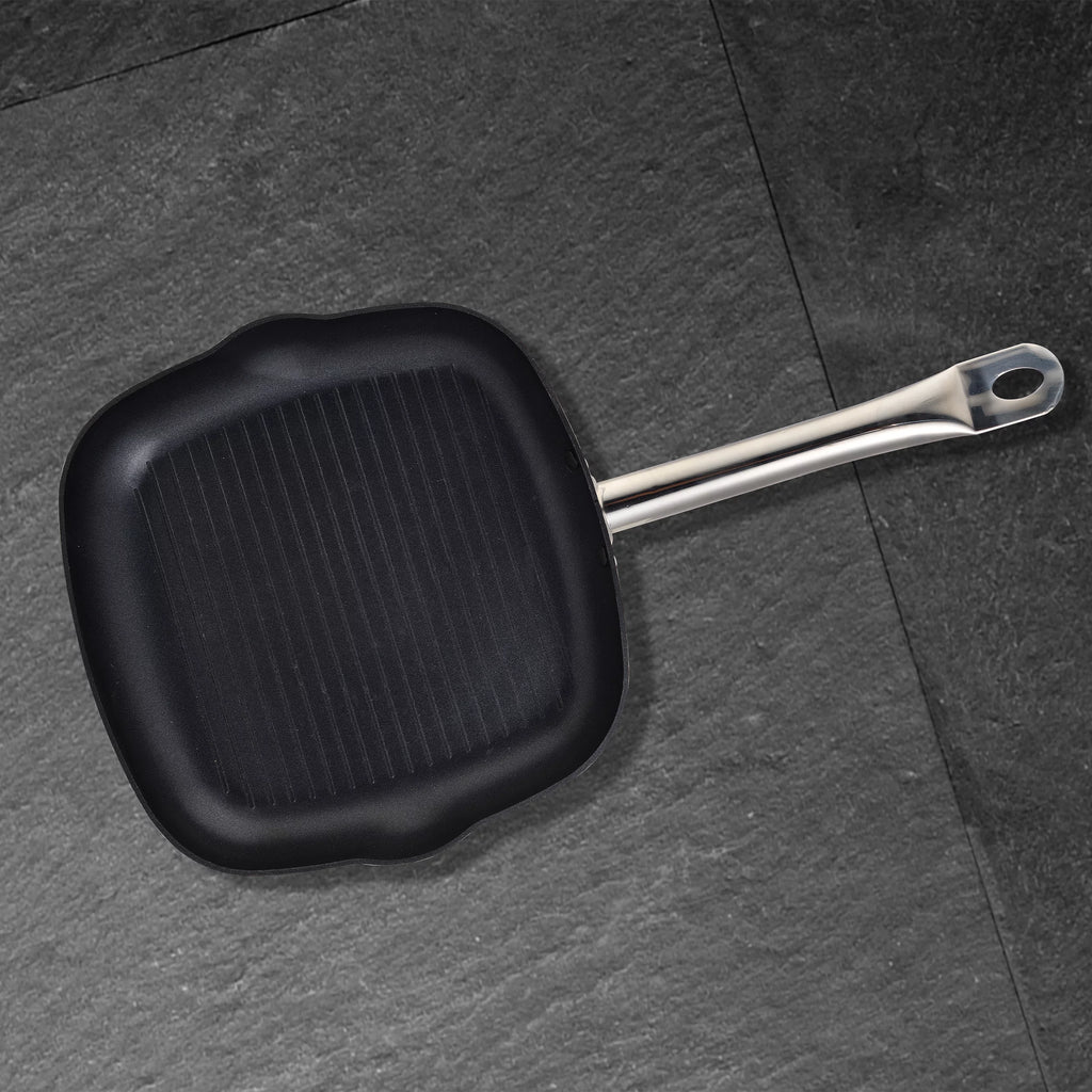 11" Black Cast Aluminum Non Stick Grill Pan B924