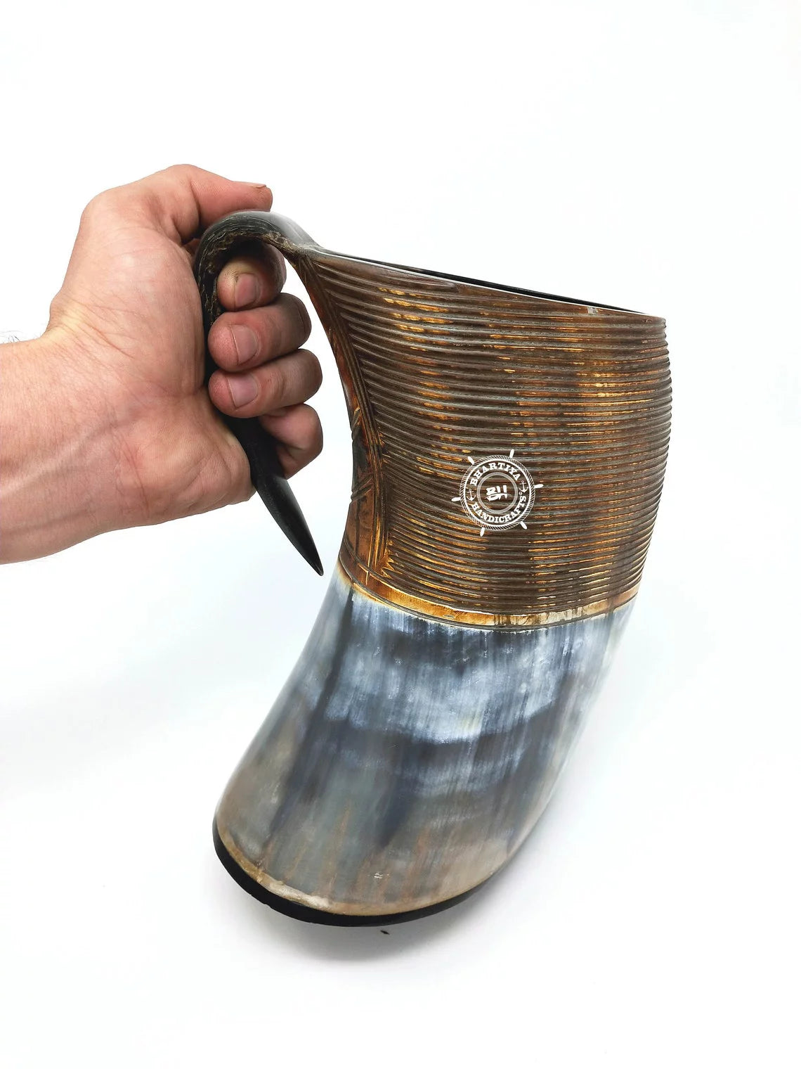 Glass Viking Drinking Horn Mug Tankard 40 oz N27057