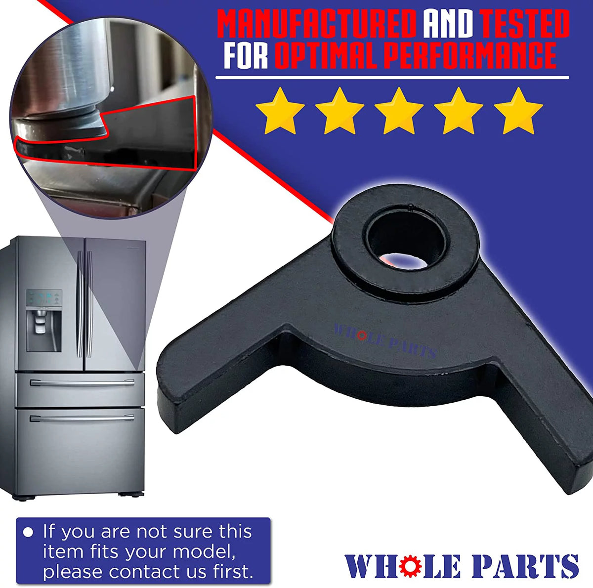 Refrigerator Door Stop Bushing Black V49337