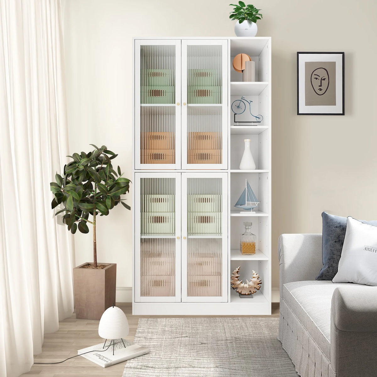 White Kitchen Storage Cabinet B913