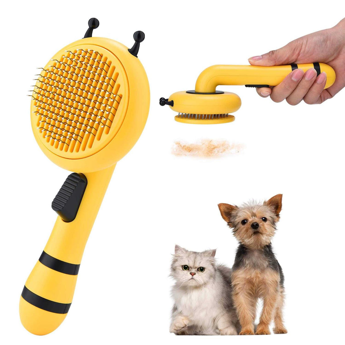 Self Cleaning Pet Slicker Brush with Release Button Z647
