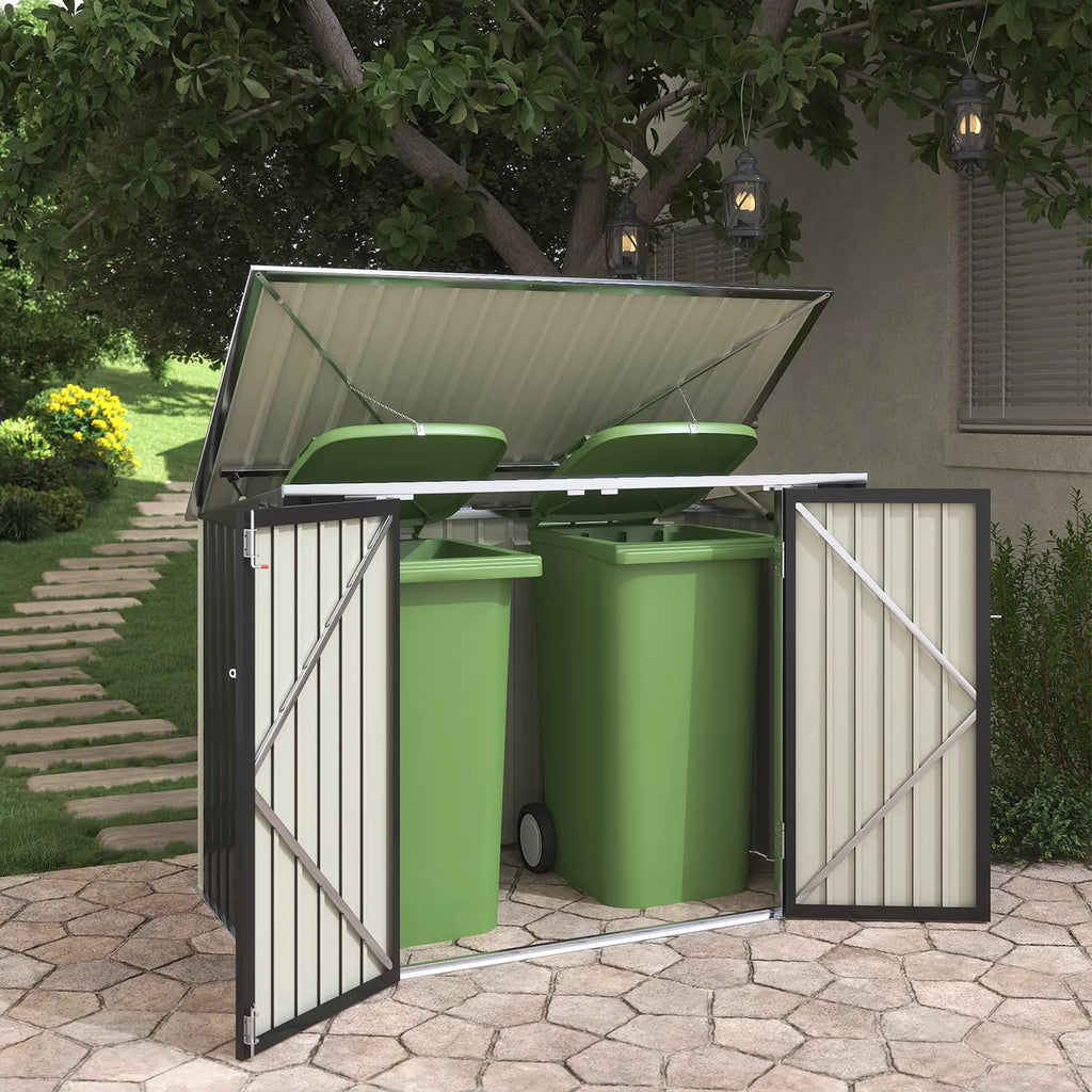 6' x 3' Black Metal Outdoor Storage Shed D734159