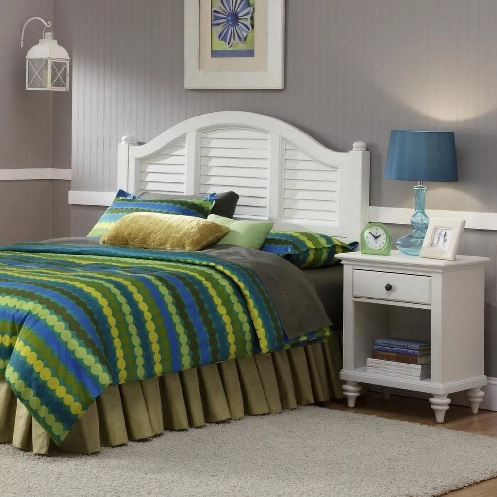 White Headboard and Night Stand C242