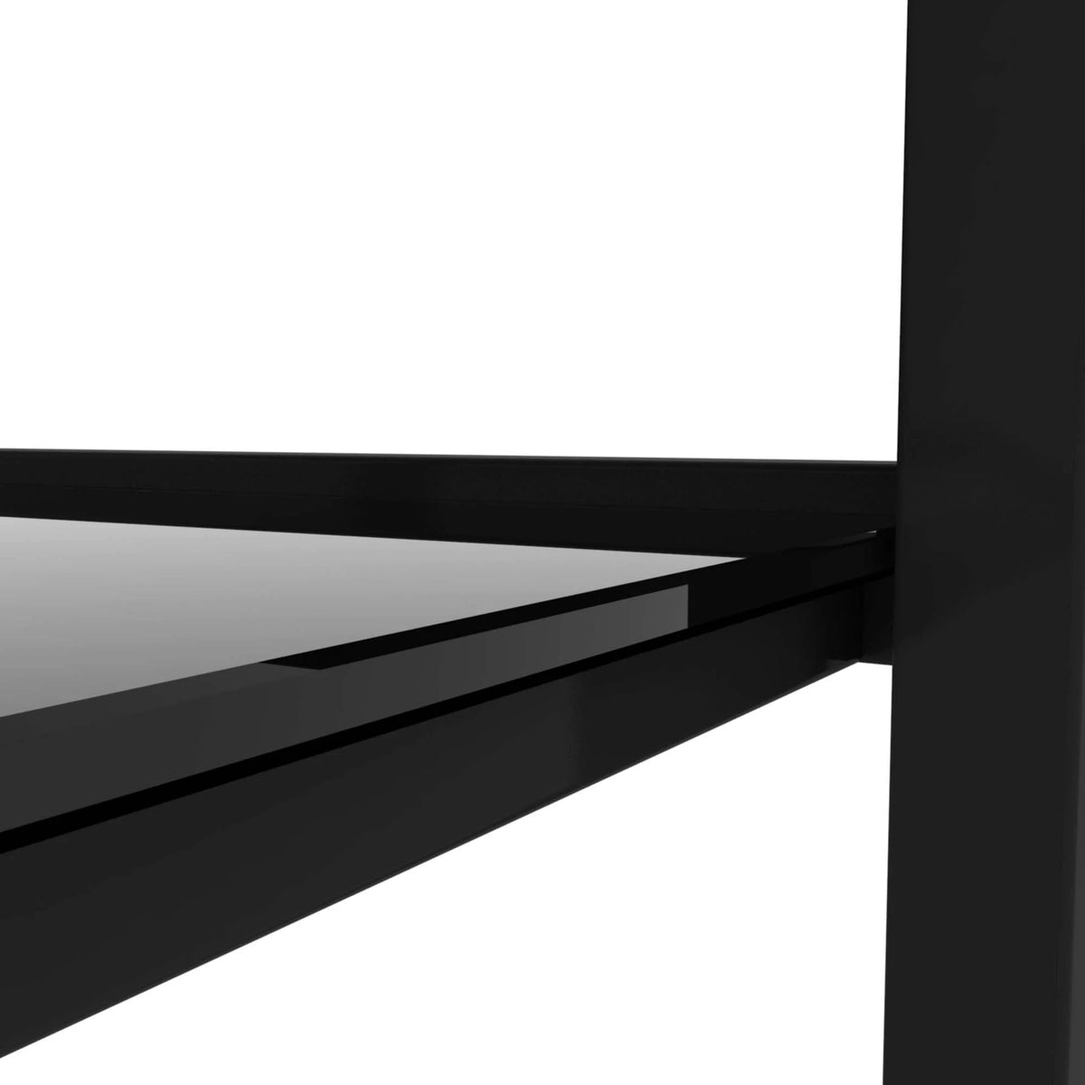 Black Glass 2 Tier Round Side Table Set of 2 P6929