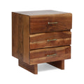 Acacia Wood 3 Drawer Nightstand Z19828