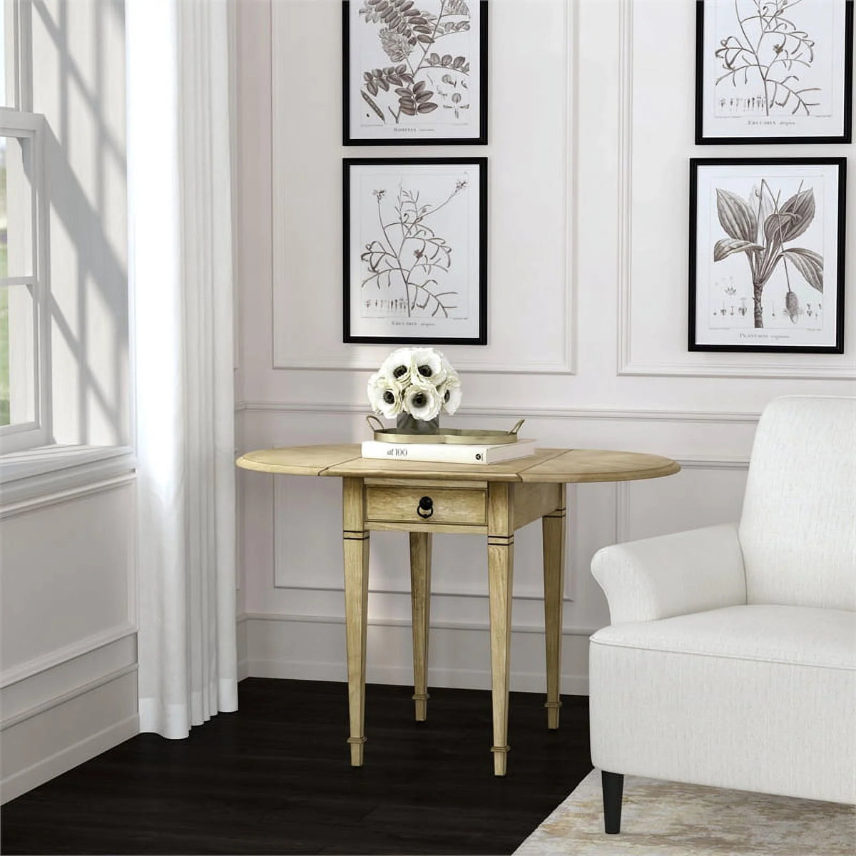 Beige Pembroke Side Table D6279