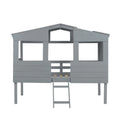 Full Size Solid Pine Wood House Bed with Guard Rails F80405
