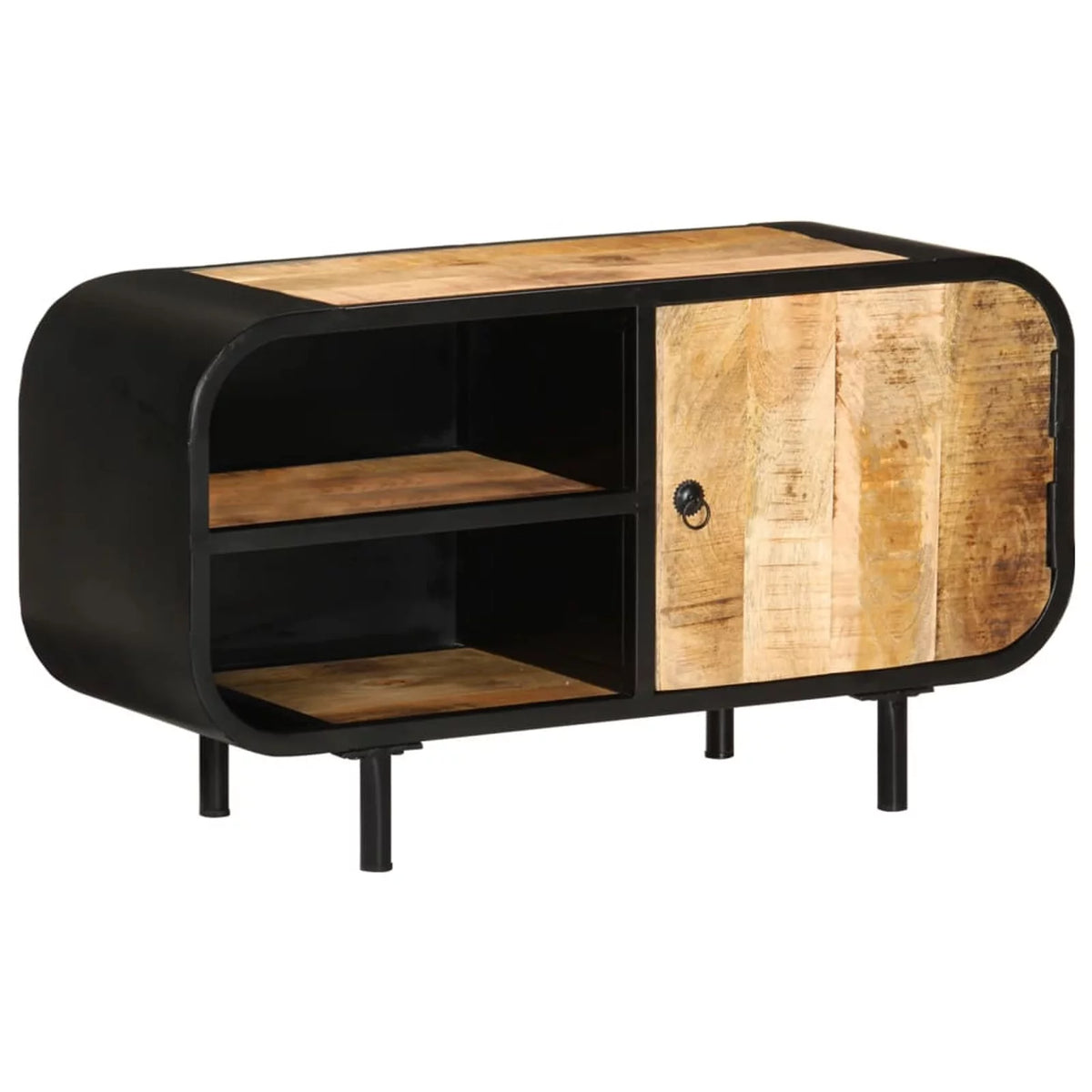Mango Wood TV Stand with 2 Storage Shelves G14657