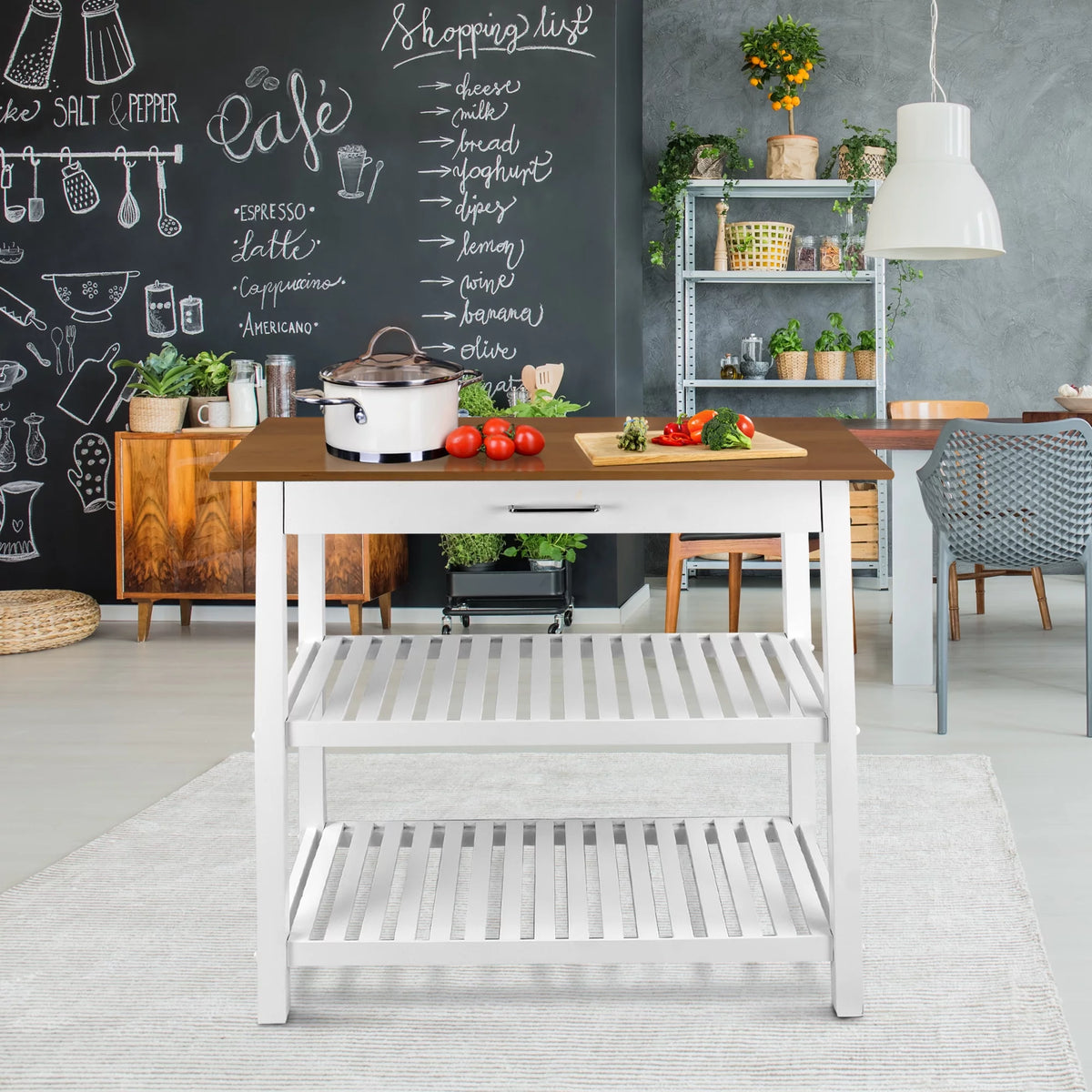 Kitchen Island with Solid American Cherry Top Y788