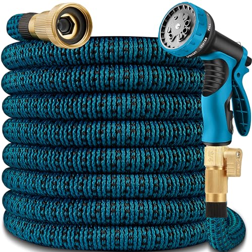 50 ft Expandable Kink Free Garden Hose with 10 Pattern Spray Nozzle N9555