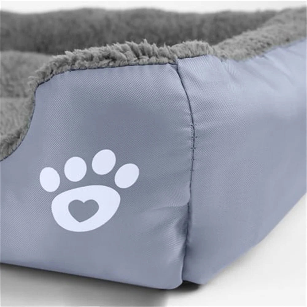 Small Medium Washable Plush Faux Fur Pet Bed with Anti-Slip Waterproof Bottom N413