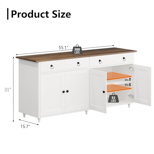 White Buffet Cabinet with Storage Z4146