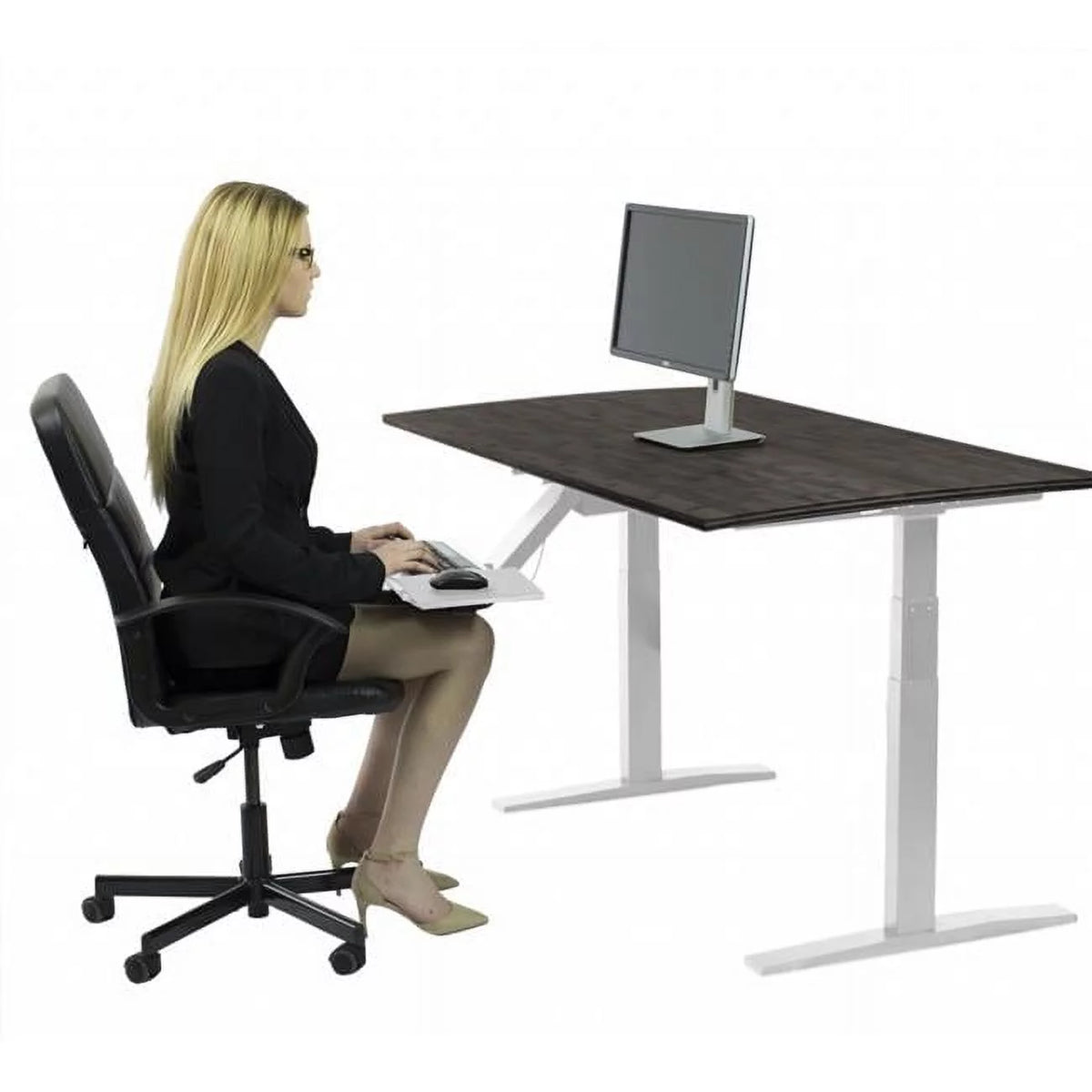 White 52 in. Dual Motor Electric Adjustable Standing Desk J4008