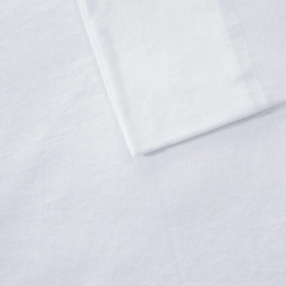 Cotton Blend Jersey Knit 4 Piece White Queen Sheet Set E679702
