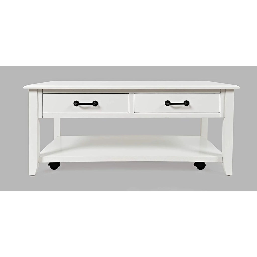 Acacia 2 Drawer Coffee Table with Casters F4273