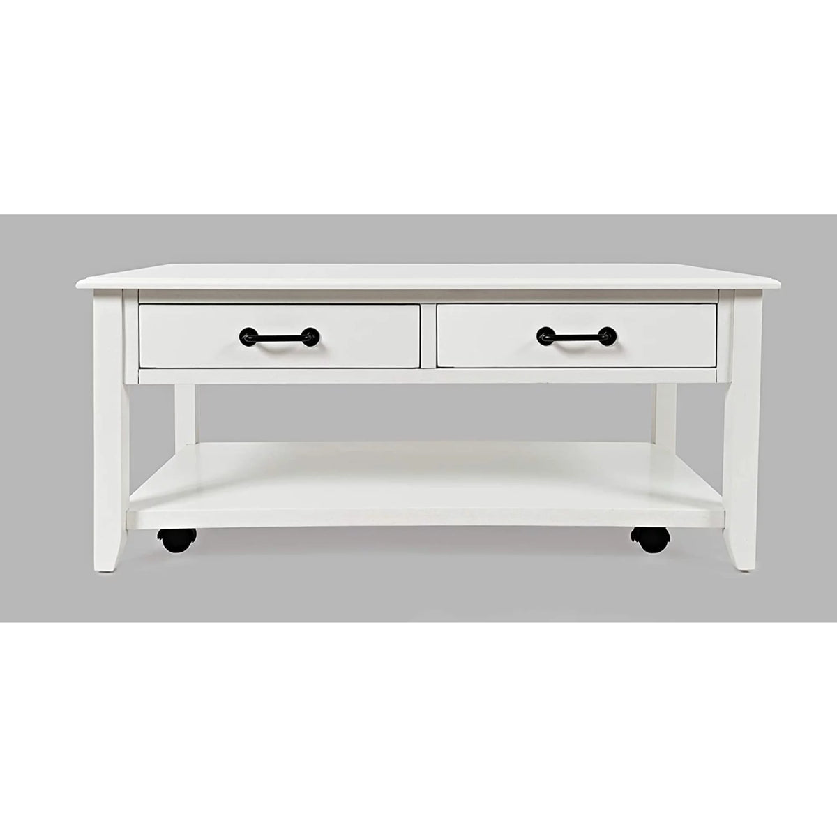 Acacia 2 Drawer Coffee Table with Casters F4273