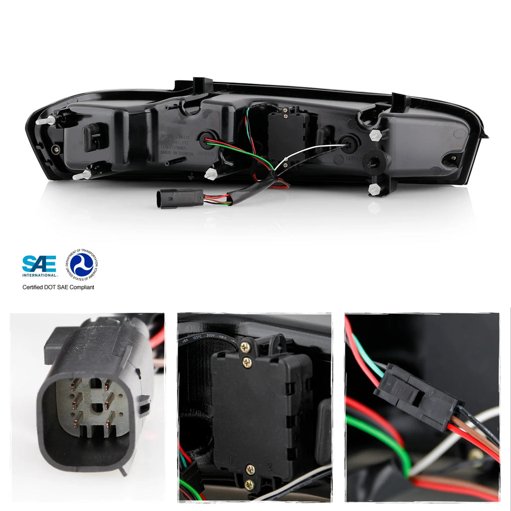 Chrome LED Tail Lights Brake Lamp Pair H77161