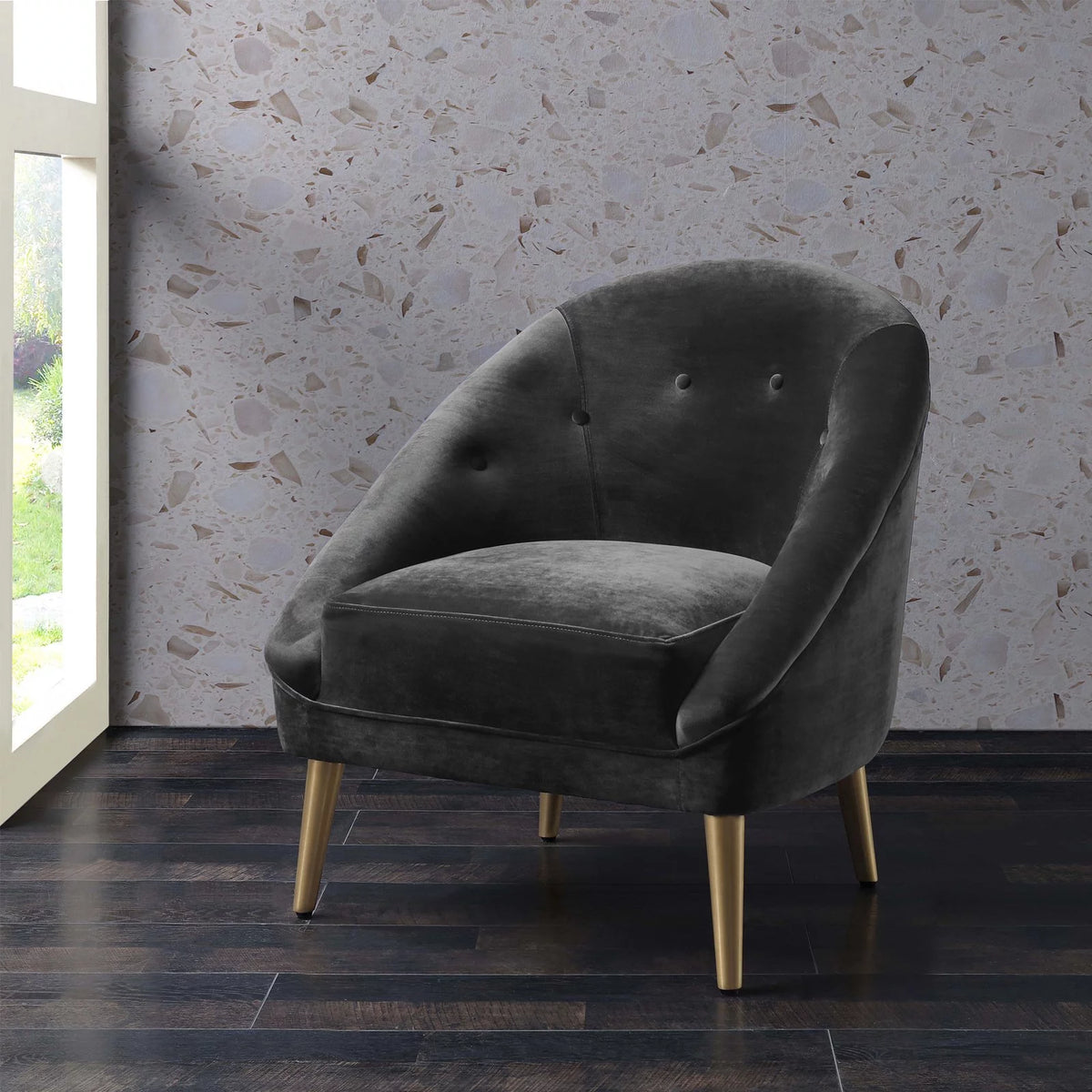 Tufted Barrel Chair R9807