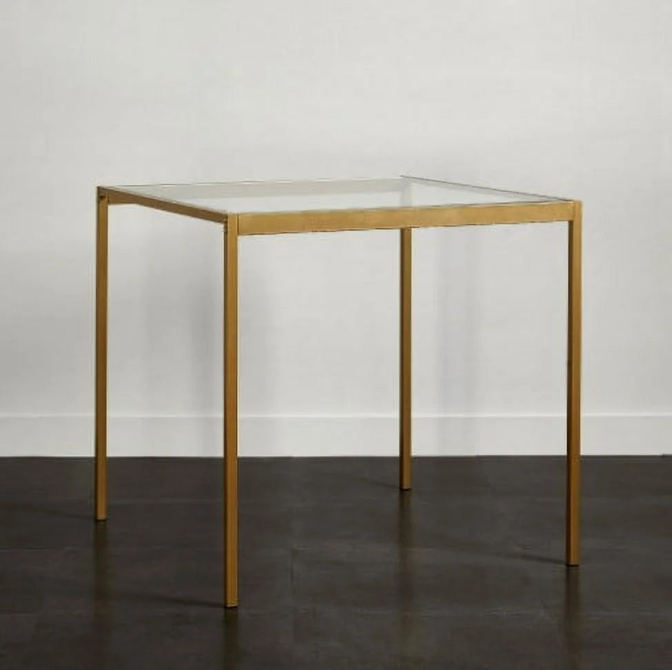Tempered Glass and Metal Dining Table V865764