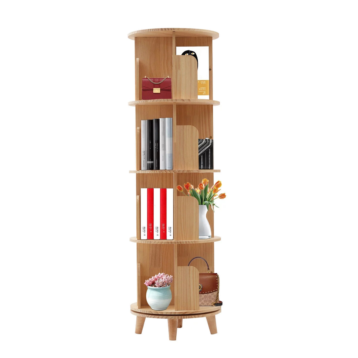 4-Tiers Rotating Bookshelf N57563