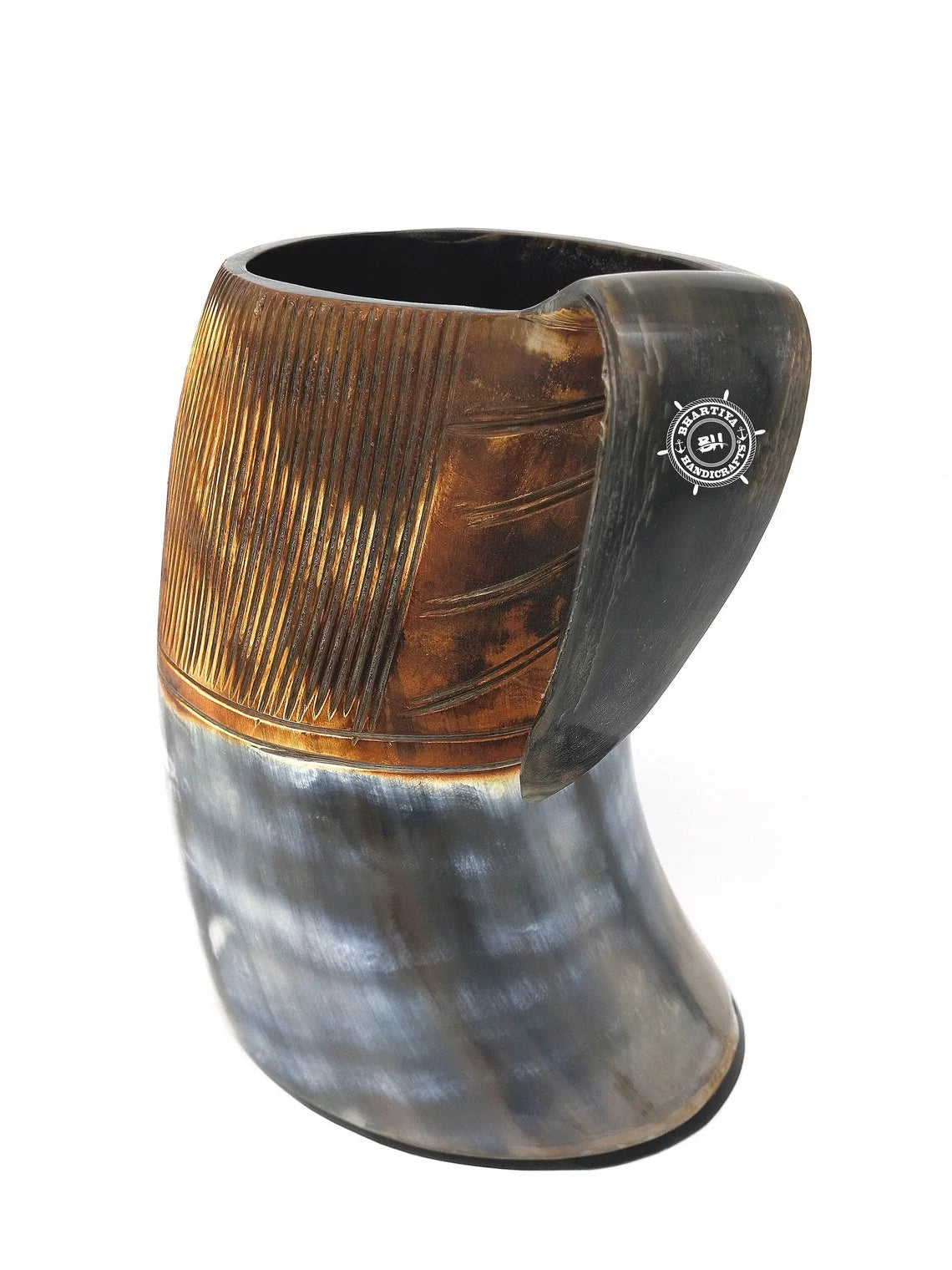 Glass Viking Drinking Horn Mug Tankard 40 oz N27057