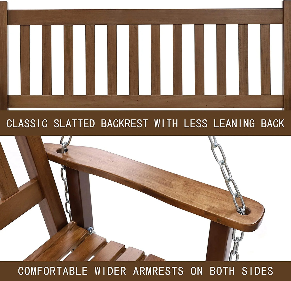 Wooden Porch Swing 5FT with Chains H9308