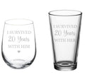 Set of 2 Stemless Wine & Beer Pint Glasses N71536