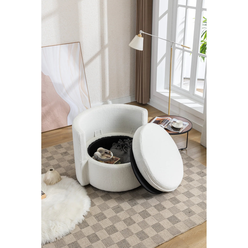 Ivory Swivel Storage Chair O992715