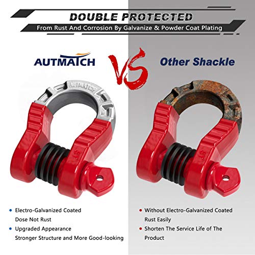 3/4" D Ring Shackles 2 Pack Frosted Black Z779