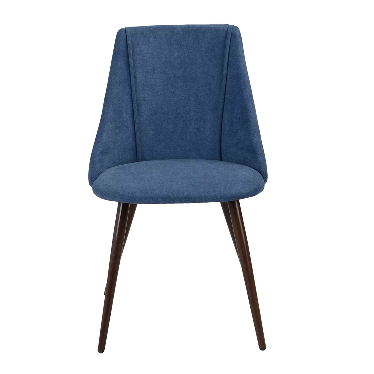 Blue Fabric Dining Chairs Set of 2 Metal Frame B755
