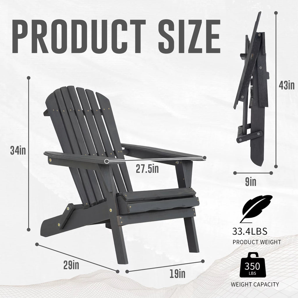 Folding Adirondack Chair Grey G5470