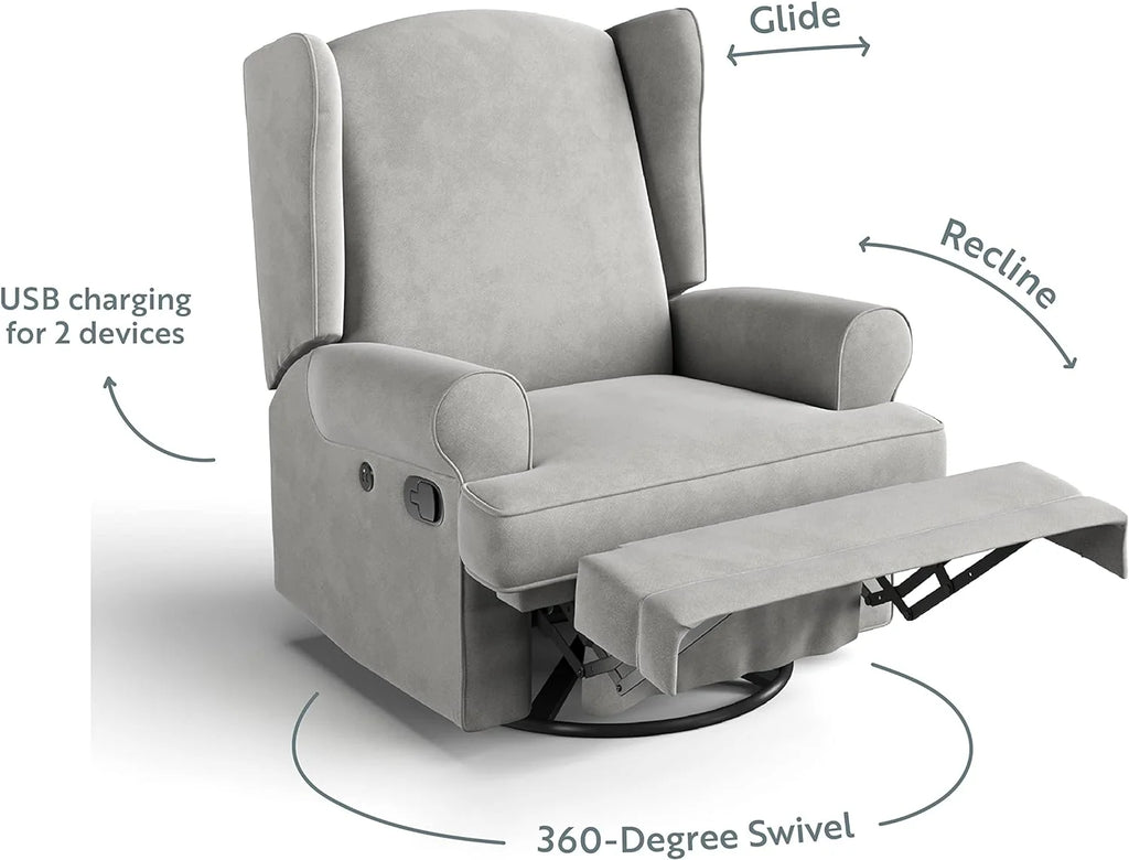 Wingback Nursery Glider with USB K556839