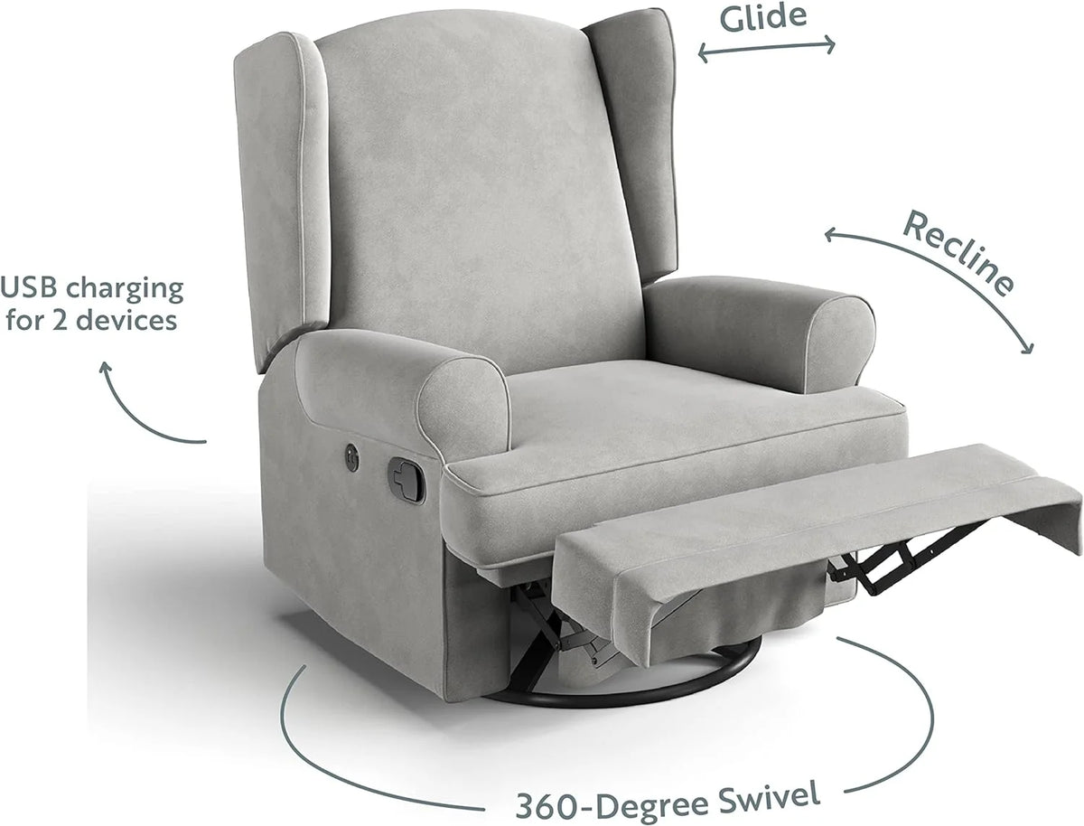 Wingback Nursery Glider with USB K556839