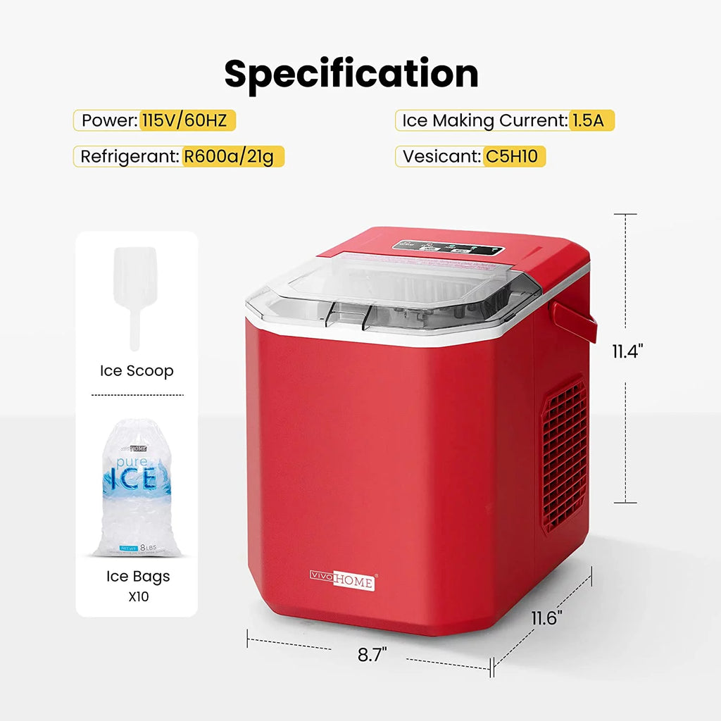Portable Countertop Ice Maker with Scoop V963698