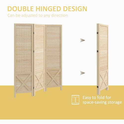 4 Panel Wood Folding Privacy Screen H78803