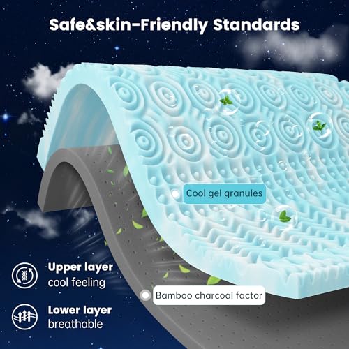 3 Inch 7-Zone Queen Memory Foam Mattress Topper with Cooling Gel E921124